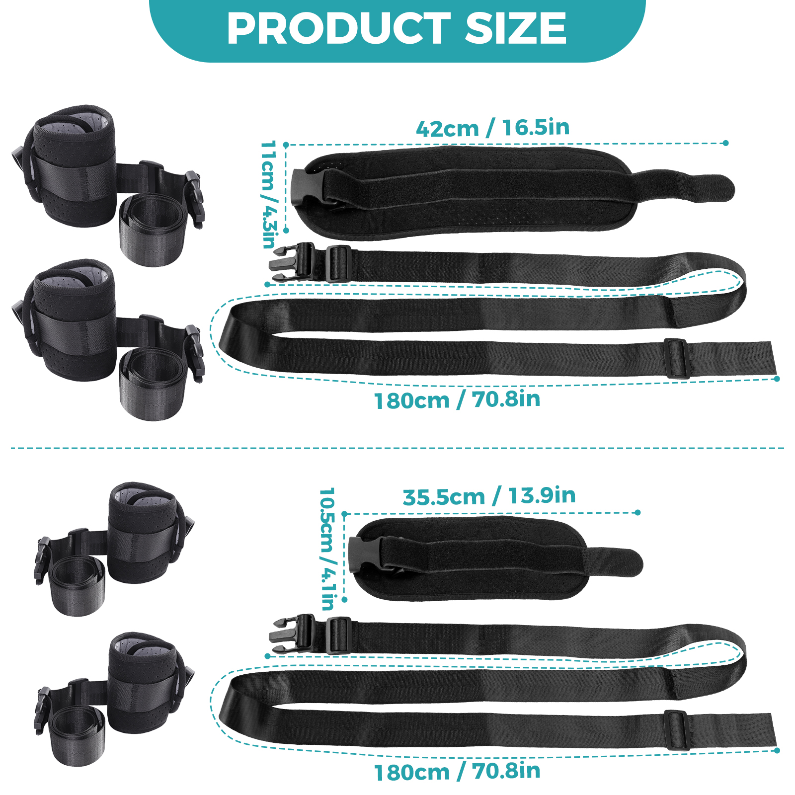 ENLUNTRA Dementia Patient Restraints, 70 Inch Long Shoulder Strap for Elderly Hospital Bed, Safety Belt for Seniors