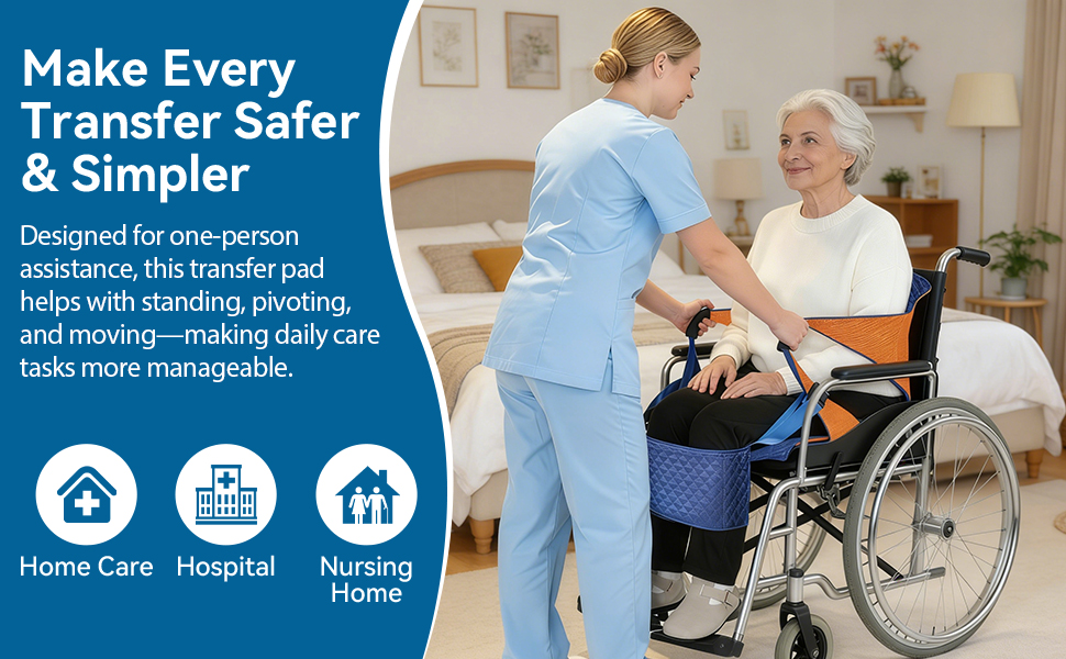 Transfer Sling for Wheelchair with Toilet Opening, Adjustable Patient Lift Chair & Transfer Board, Comfortable Mobility Aid with Knee Pads for Disabled Adults