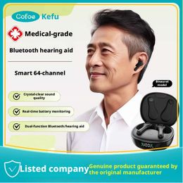 Kefu In-Ear Hearing Aid Seniors, Genuine Wireless Binaural Invisible Bluetooth Device for Deafness