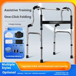 Walking aid, double-curved four-legged quad cane, chair, stool, anti-slip walking aid for the elderly with fractures