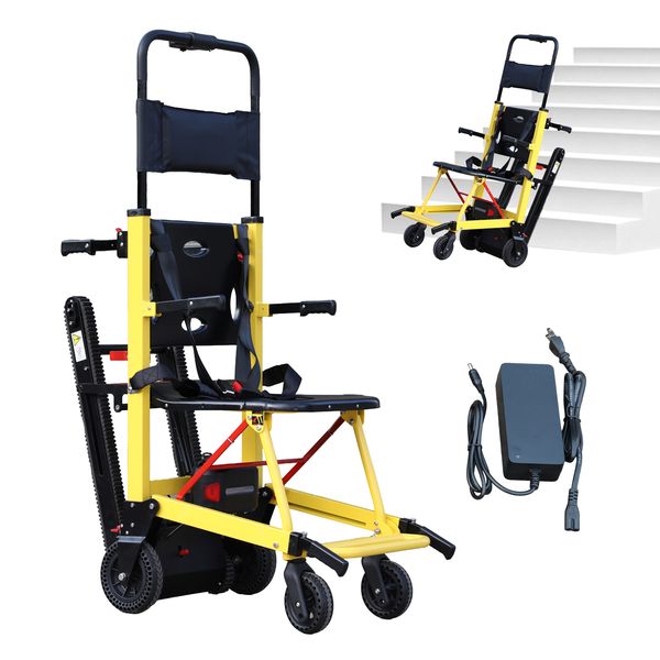 Electric Stair Climbing Wheelchair Foldable Stair Lifts for Seniors 480lbs Load Capacity Motorized Stair Chair Stairlift with Seat Belts Comfortable Cushion