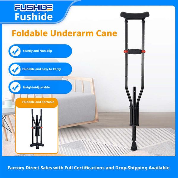 Underarm Aluminum Alloy Medical Double Non-Slip Elderly Walker Disabled Adjustable Single Crutches