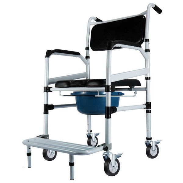 Elderly Disabled Commode Pregnant Women Aluminum Alloy Folding Lightweight with Brake Movable Toilet Bath Shower Chair