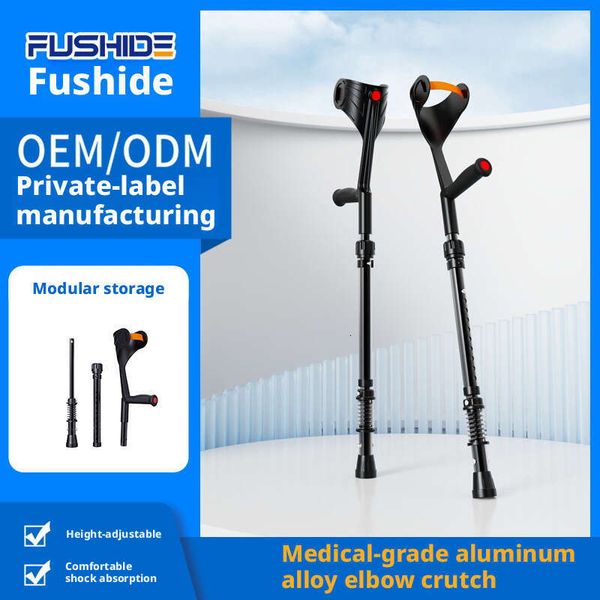 Elbow Arm for Young People Fracture Double Underarm Crutch Non-Slip Folding Cane Medical Rehabilitation Walker