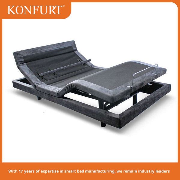 Four-motor electric with adjustable and head support, massage, multifunctional smart bed frame, nursing bed, silent waist support