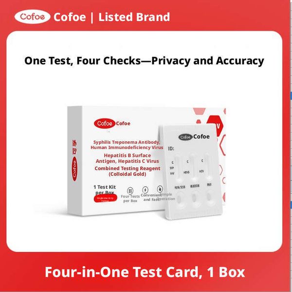 Corfu HIV Test Paper 4-in-1 AIDS Syphilis B Hepatitis C Sexually Transmitted Diseases Self-Test Non-4th Generation Four-Test