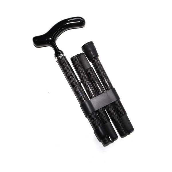 3K Plain Weave Glossy Carbon Fiber Ultra-light European-style Foldable Telescopic Elderly Walking Stick Portable Style Cane