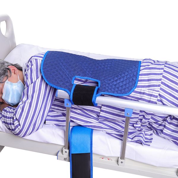 Medical Bed Positioning Wedge with Large Velcro & Extended Belt - Patient Turning Aid for Lateral Lying, Comfortable Nursing Care Cushion for Elderly & Bedridden