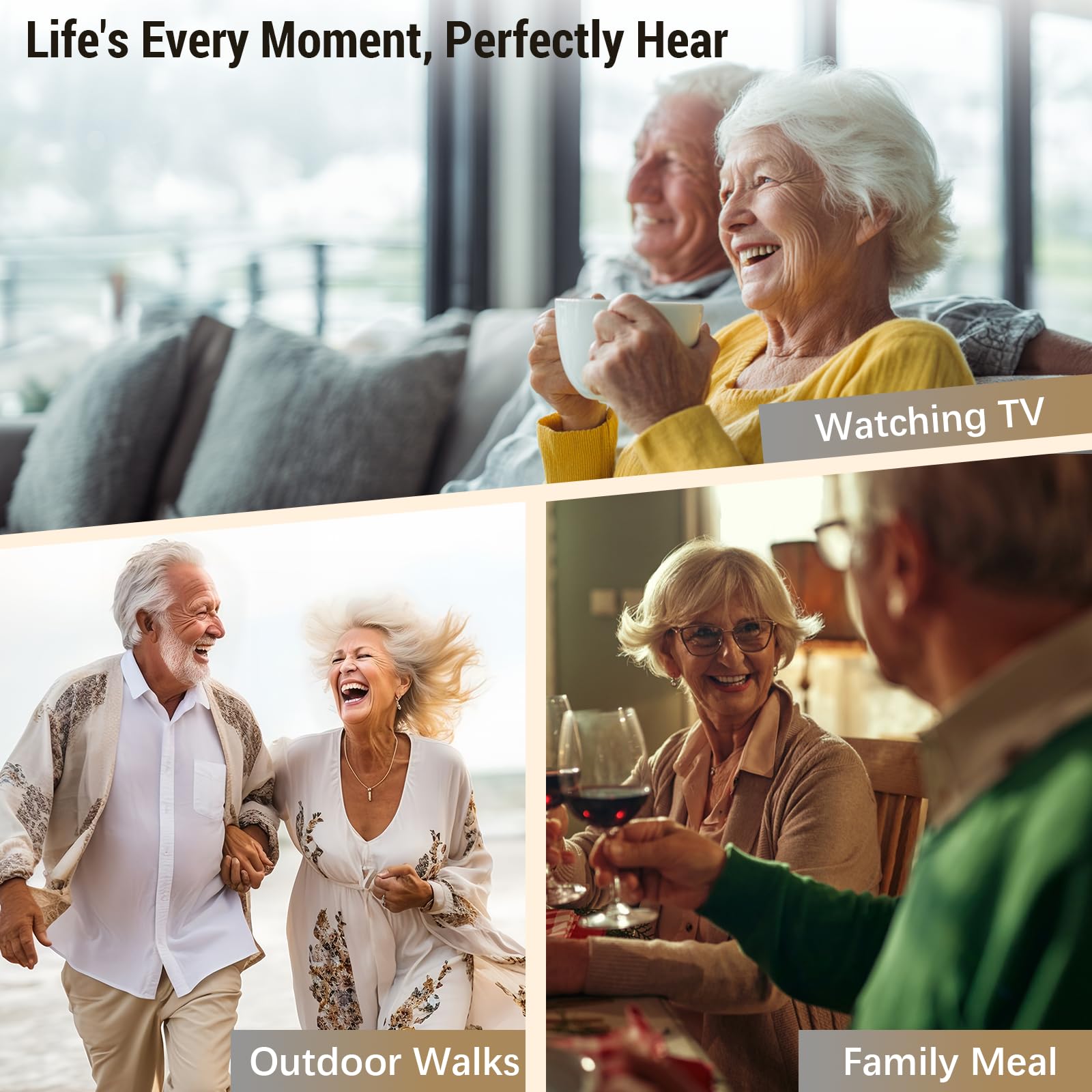 LINNER Saturn New OTC Hearing Aids for Senior & Adult, Rechargeable Amplifiers with Comfort Design, Noise Cancellation for Aid & Assist HearingBlack
