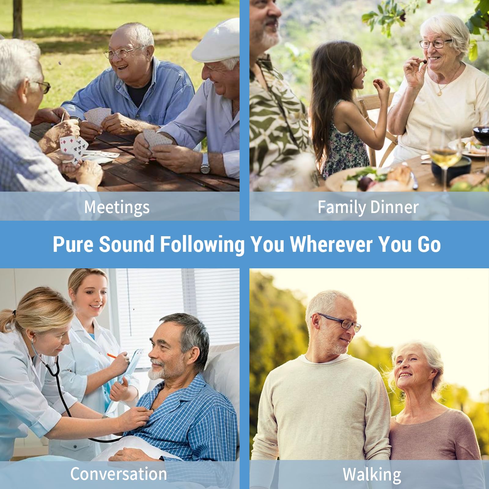LINNER Saturn OTC Hearing Aids for Senior & Adult, Rechargeable Amplifiers with Comfort Design, Noise Cancellation for Aid & Assist HearingWhite